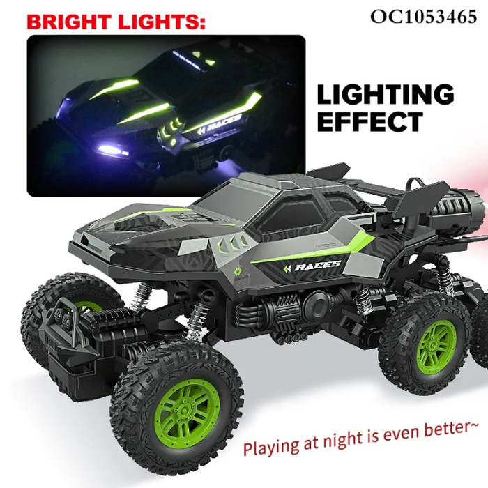 DWI New Climbing Car 27 mhz 1/16 4 Ch and 6 Ch Transparent Shell Remote Control Racing Vehicle Toy with Lights and Spray