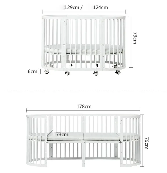 Baby Furniture Cot Furniture Cartoon Wooden Bed Set Children Eco-friendly Babykids Solid Wood Kids Crib