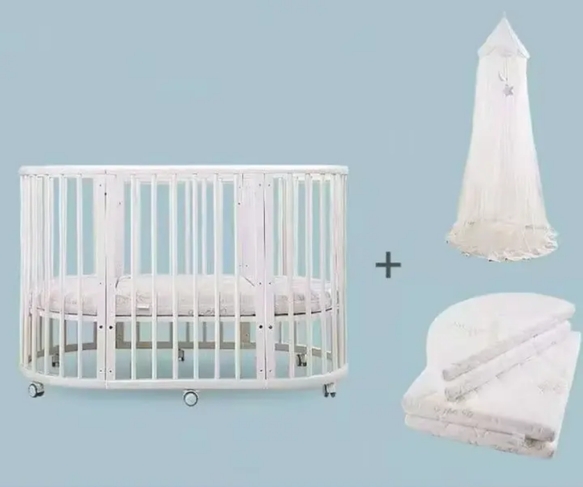 Baby Furniture Cot Furniture Cartoon Wooden Bed Set Children Eco-friendly Babykids Solid Wood Kids Crib