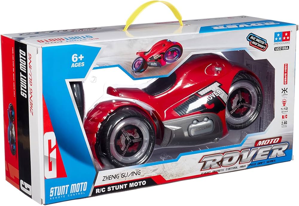 1/14 Scale Kids Electric Stunt Motorcycle Toy Remote Control off Road Motorbike RC Drift Rotation Car Vehicle Model