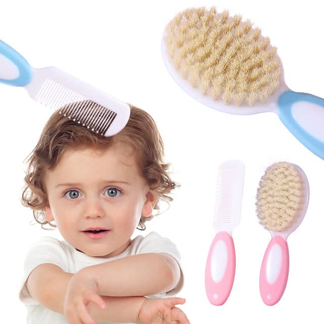 Baby Comb Brush 2 Pcs /Pack Daily Hair Combing and Cleaning Care Tools Comb and Brush