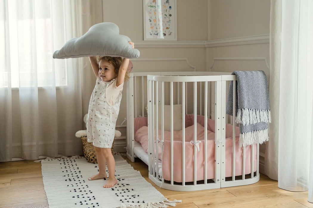 Waldin 7-in-1  Convertible Wooden Baby Bed