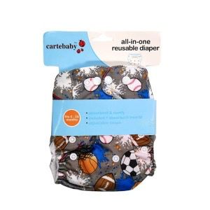 Washable Reusable Diaper With 1 Absorbent Pad