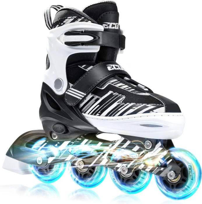Children's Full Flashing Wheels Roller Skates with Helmet and Protective Gear Set Adjustable Size Boys and Girls Wholesale