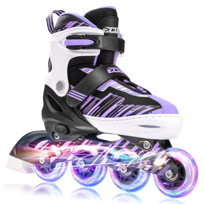 Children's Full Flashing Wheels Roller Skates with Helmet and Protective Gear Set Adjustable Size Boys and Girls Wholesale