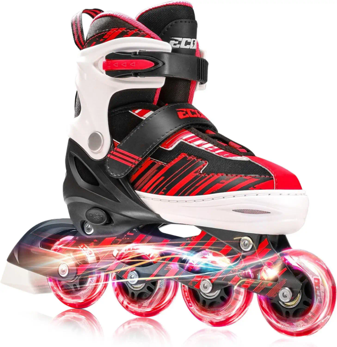 Children's Full Flashing Wheels Roller Skates with Helmet and Protective Gear Set Adjustable Size Boys and Girls Wholesale