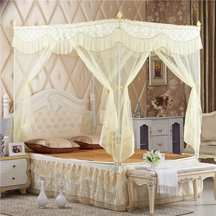 Stainless Steel Floor Court Mosquito Net 1.5m1.8m Bed Double Single Bed with Luxury Mosquito Nets