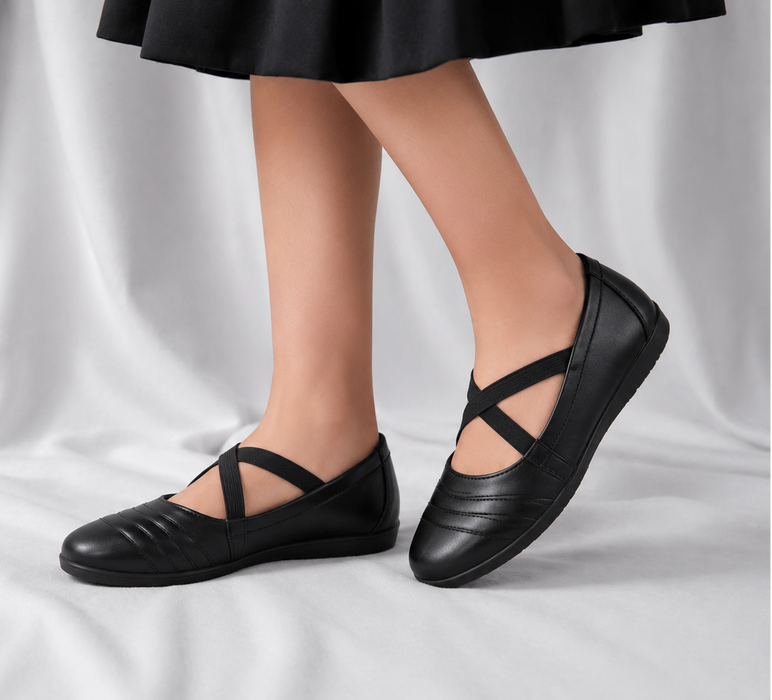 Girls' Classic Black School Ballet Flats