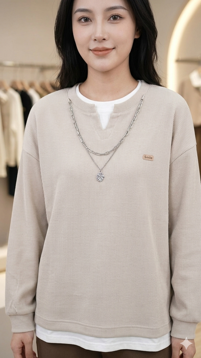 Waffle Knit Sweater Shirt