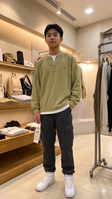 Waffle Knit Sweater Shirt