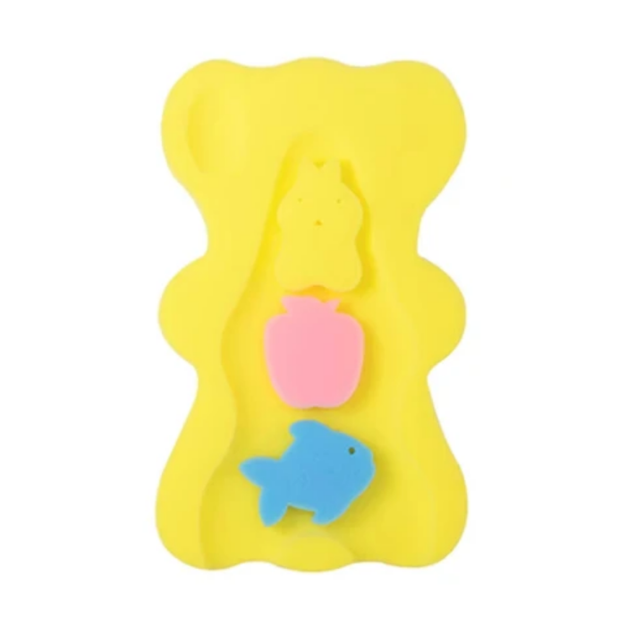 Soft Infant Bath Sponge Skid Proof Baby Bath Mat Newborn Odor Free (Pink,biue,yellow)
