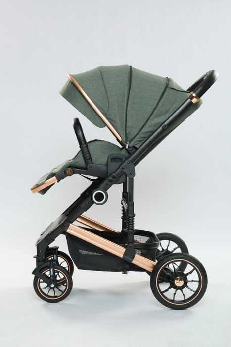 Luxury Aluminum Alloy Golden Baby Stroller / Mother Baby Stroller Bike/ 3 in 1 Baby Pram