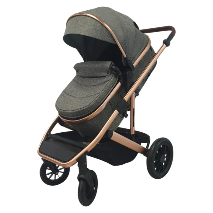 Luxury Aluminum Alloy Golden Baby Stroller / Mother Baby Stroller Bike/ 3 in 1 Baby Pram