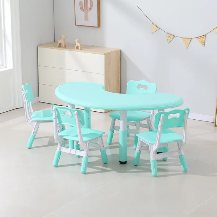 Kindergarten School Furniture Children's Study Tables and Chairs School Set Game Adjustable Height School Tables and Chairs Set