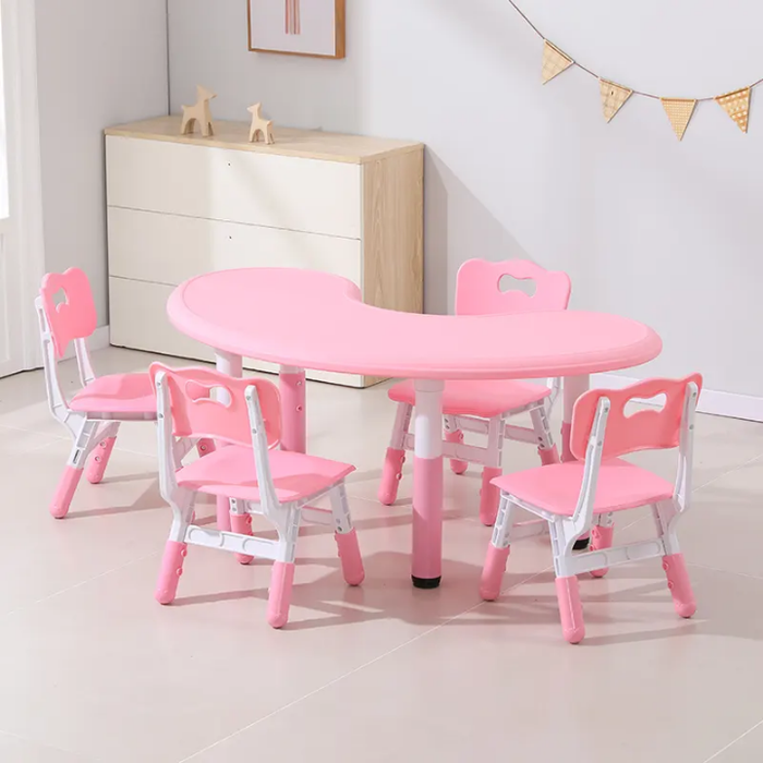 Kindergarten School Furniture Children's Study Tables and Chairs School Set Game Adjustable Height School Tables and Chairs Set