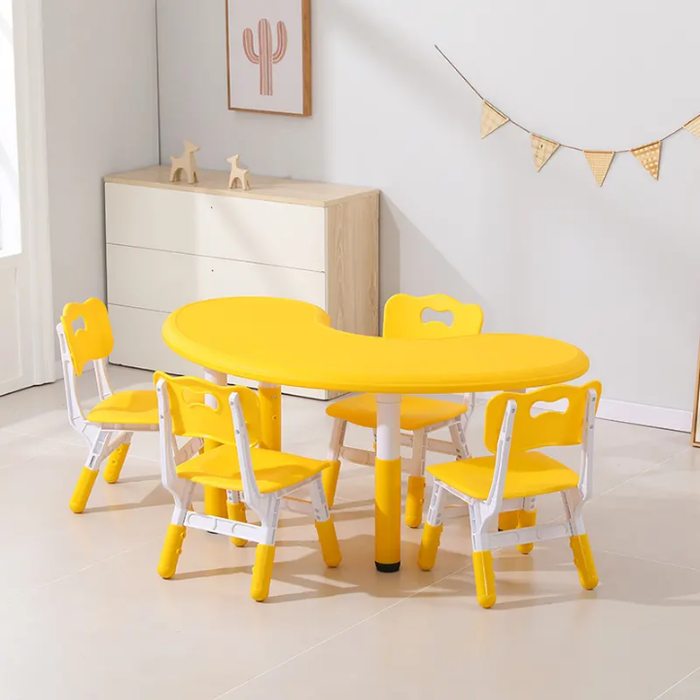 Kindergarten School Furniture Children's Study Tables and Chairs School Set Game Adjustable Height School Tables and Chairs Set