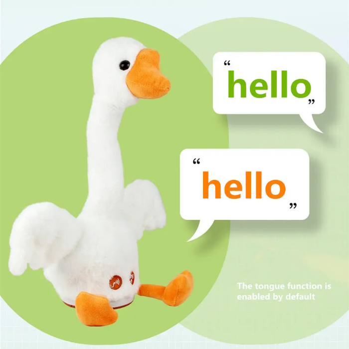 New Stuffed Animal Big Goose Ring Toy Electric Dancing Swing Shaking Head Toys for Children