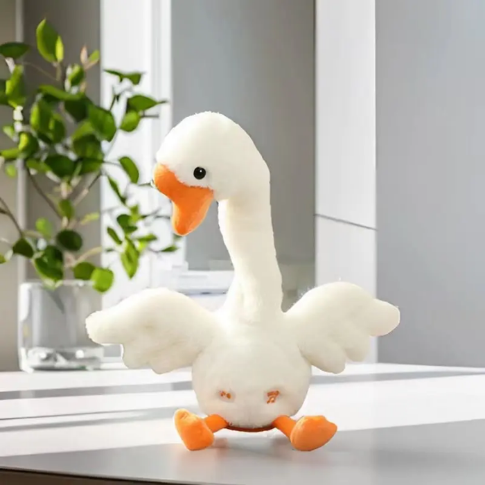New Stuffed Animal Big Goose Ring Toy Electric Dancing Swing Shaking Head Toys for Children