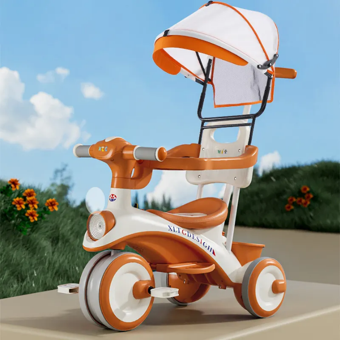 Multi Functional 3 in 1 Kids Child Infant Baby Boy Girl Tricycle Bicycle Pedal Stroller Push Ride on Three Wheels With Canopy