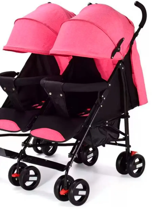 Premium Lightweight Twin Stroller Foldable and Double Stroller, Font Bar, Easy to Fold, Large Canopy Cover