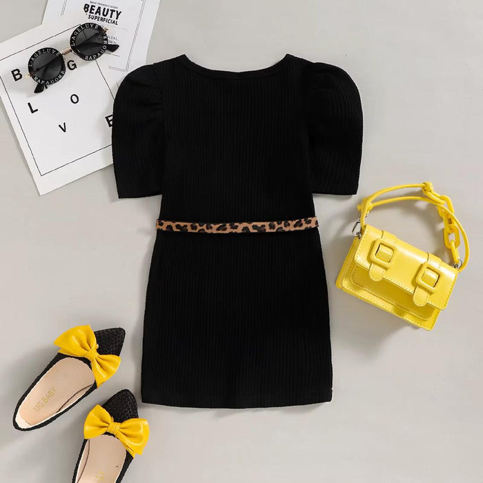 Top Dress and Animal Print Belt