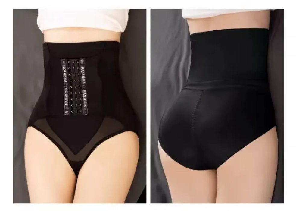 Women Fajas Corset Stomach Control Tummy Control Panties Silk Fabric Breathable Hooks Sheath Shapewear