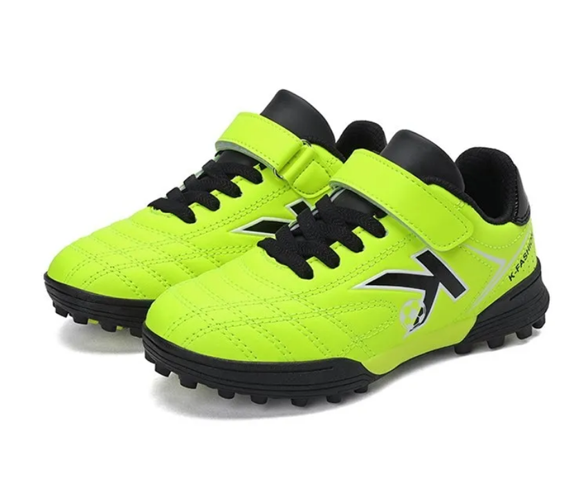 Unisex Indoor Training Soccer Boot with PU Upper and Rubber Sole Turf Football Shoes for Kids for Children