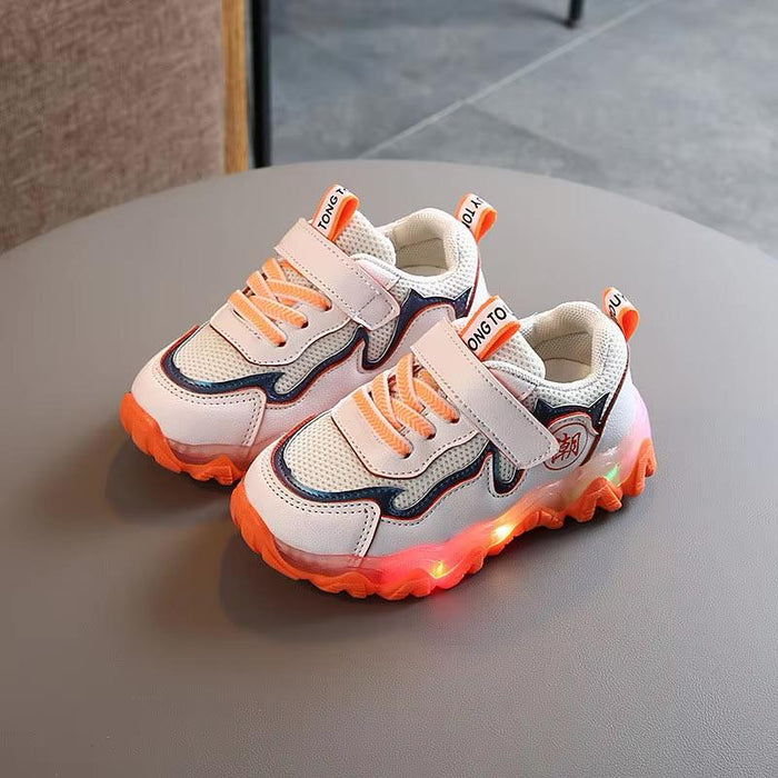 Children's Led Shoes Boys Girls Fashion Outdoor Running Sneakers with Luminous Sole Mesh Breathable Non-slip Glowing Sports Shoe