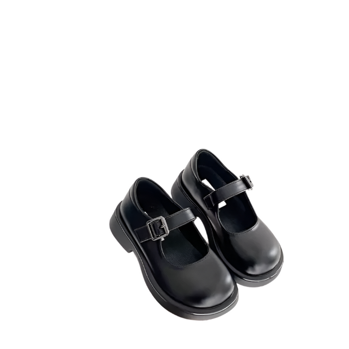 Genuine Leather Black School Shoes for Girls Oxford Uniform Design Summer Season Bulk Customizable for Kids