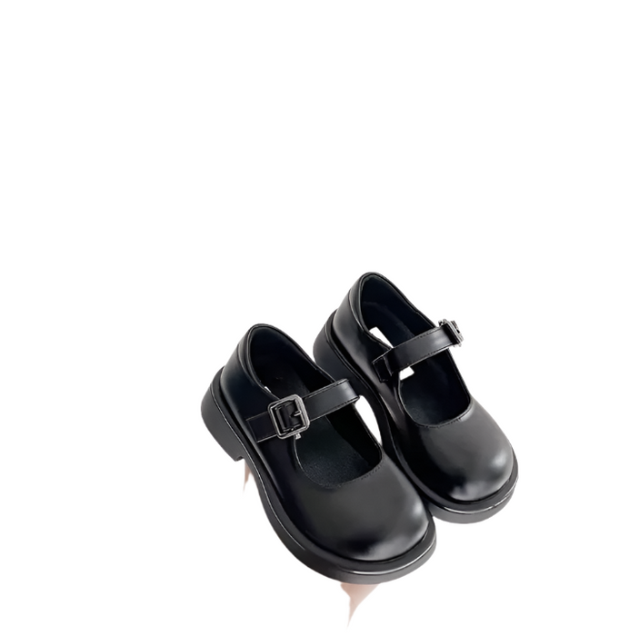 Genuine Leather Black School Shoes for Girls Oxford Uniform Design Summer Season Bulk Customizable for Kids