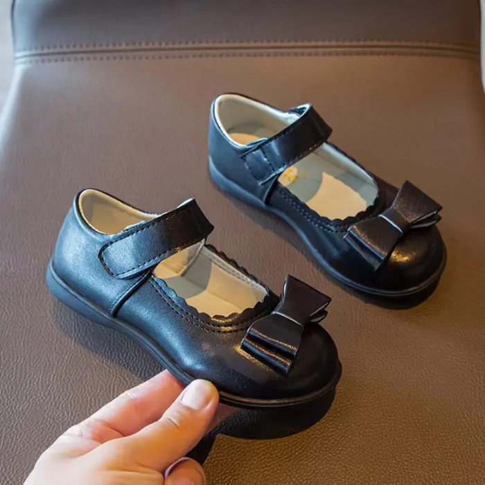 Cheap Low MOQ Kids Black School Shoes 2023 New Korean Fashion Kids Shoes Girls School Shoes