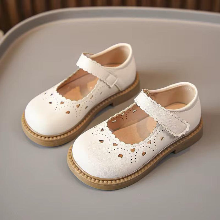 Ins Fashion Spring Autumn Children Outwear Pu Leather Bow Princess Girls Dress Shoes