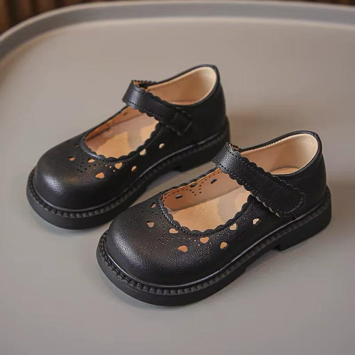 Ins Fashion Spring Autumn Children Outwear Pu Leather Bow Princess Girls Dress Shoes