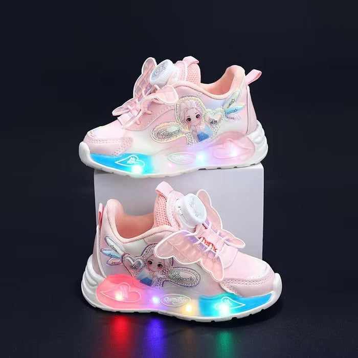 Children's Fashion Sports Shoes Led Light Heart Pegasus wings Cute Pretty Toddler Girls Casual Sports Children's Sneakers