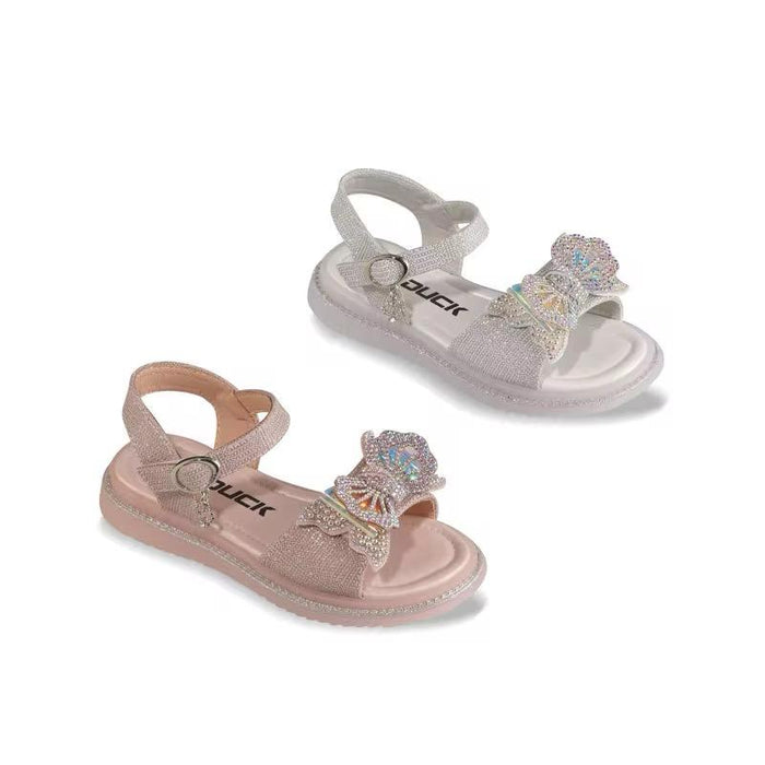 Fashion Crystal Kids Princess Bow Design Slide Sandals Shiny Cute Children Girls Jelly Sandals Shoes
