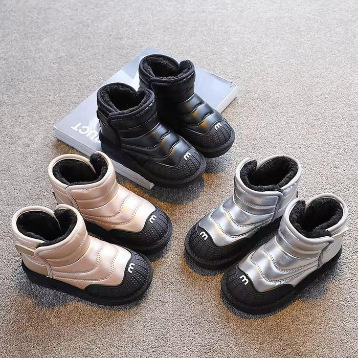 2024Children's Snow Boots Girls' Winter New Soft Soled Cotton Boots Warm Cotton Shoes