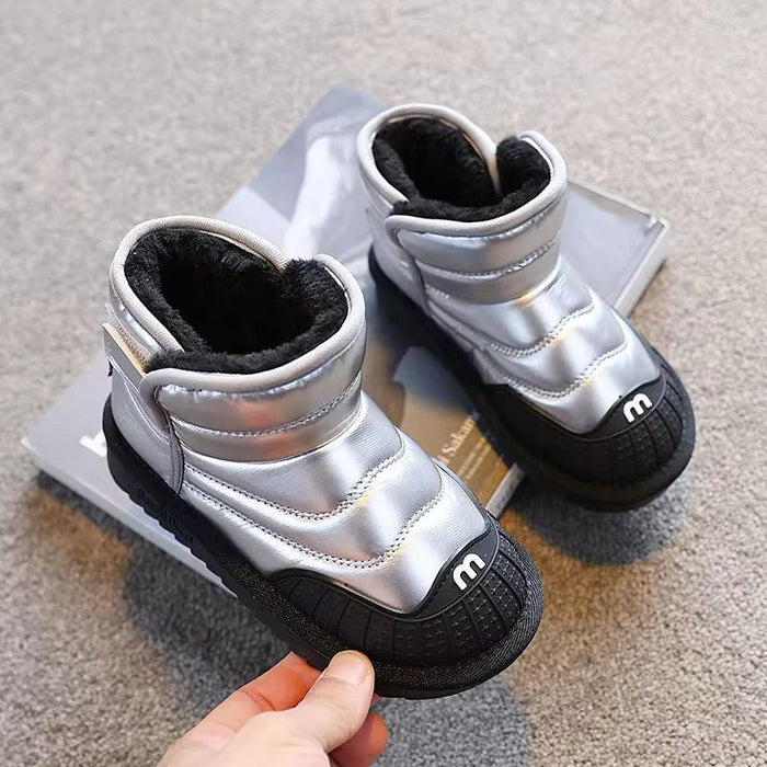 2024Children's Snow Boots Girls' Winter New Soft Soled Cotton Boots Warm Cotton Shoes