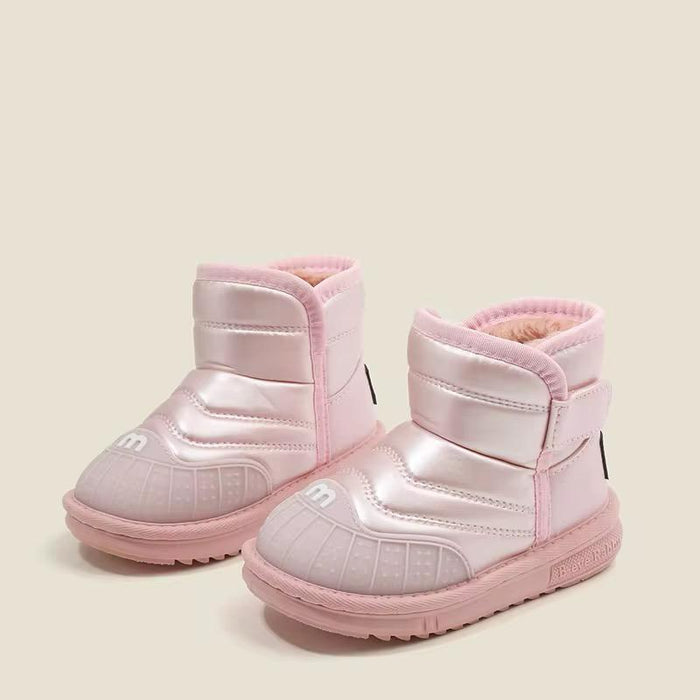 2024Children's Snow Boots Girls' Winter New Soft Soled Cotton Boots Warm Cotton Shoes