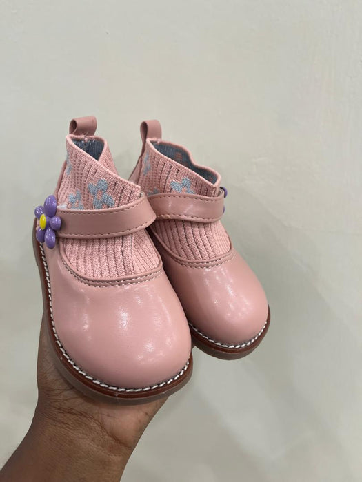 Baby Girls Kids White Loafers Toddler Knitted Lace Flowers Ankle Dress Shoes for Birthday Party