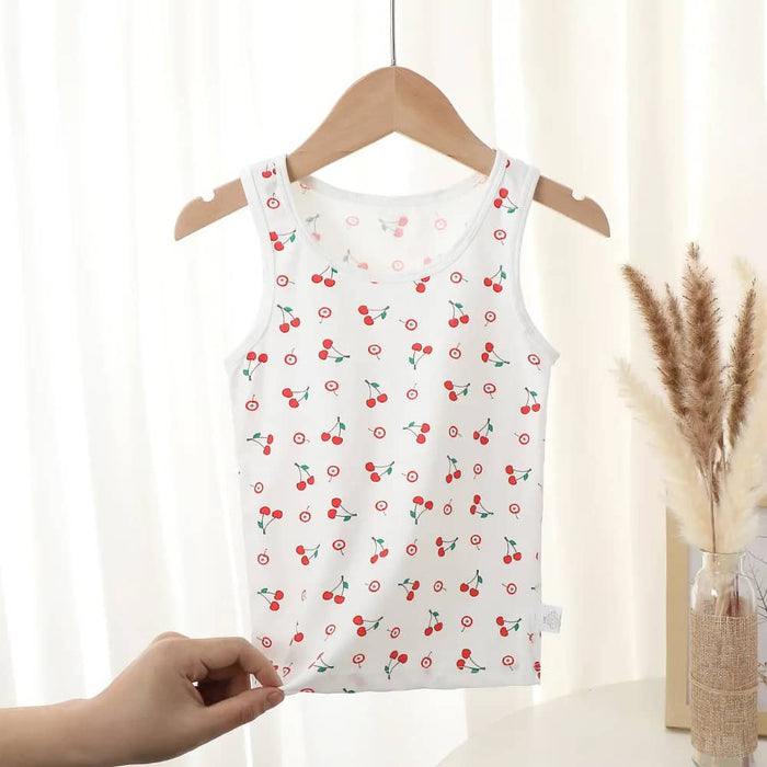 Children's Vest Pure Cotton Thin Cartoon Printed Girls' Sleeveless Bottom Shirt Girls Vest Kids tank Tops