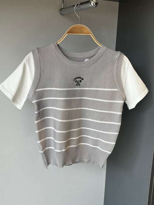 Lavieen Rose Stripped Top