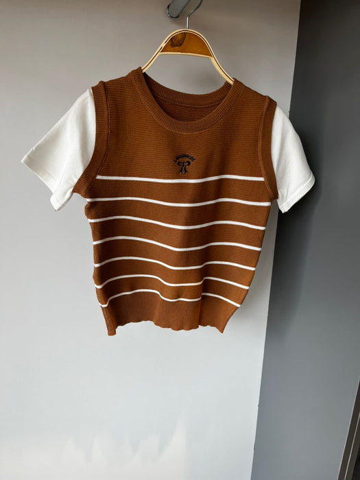 Lavieen Rose Stripped Top