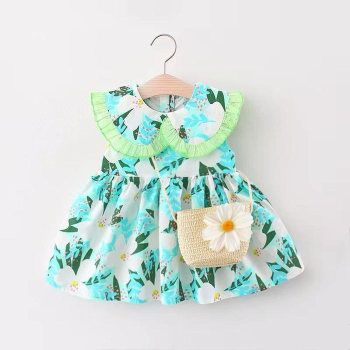 Hot Sale 2025 Easter Baby Kids Dresses Flutter Sleeve Backless High Quality Milk Silk Fabric