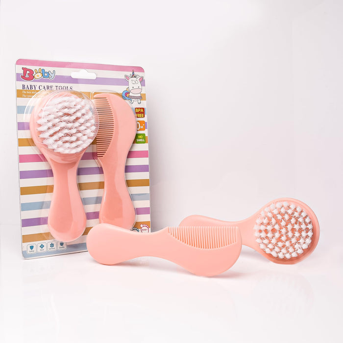 Baby Comb Brush 2 Pcs /Pack Daily Hair Combing and Cleaning Care Tools Comb and Brush Kit