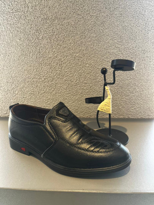 Black leather school Shoes