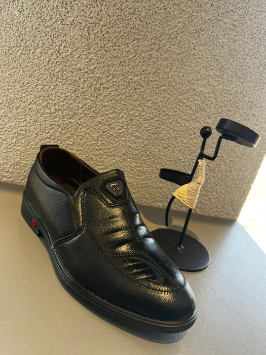 Black leather school Shoes