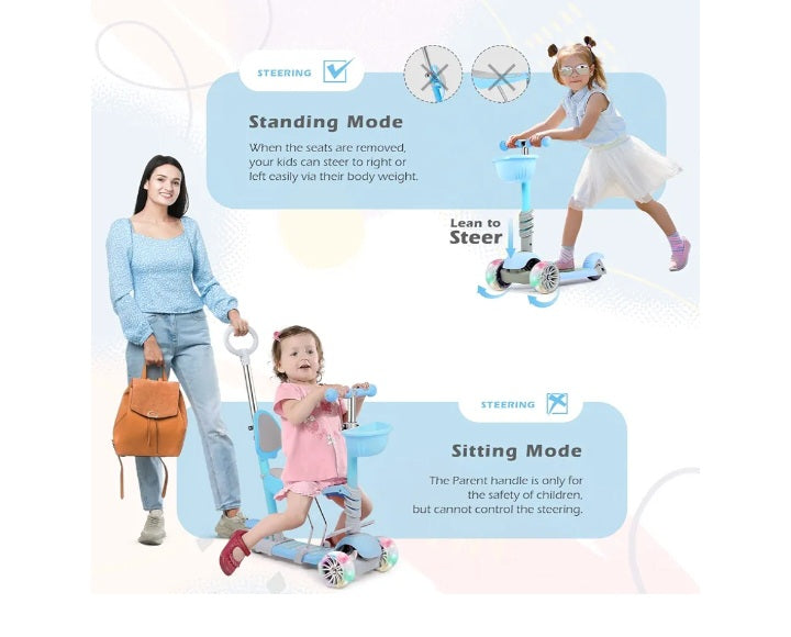 Moni Bubblegum children's scooter 2 in 1