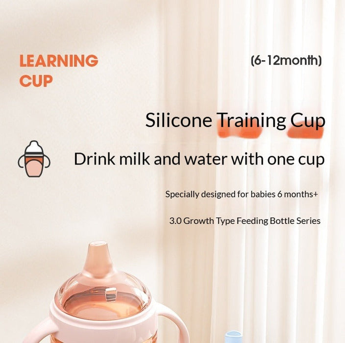 2-in-1 Yeselino Baby Sippy Cup  Anti-Choke Leak-Proof Oral-Friendly Learning Cup 24ml