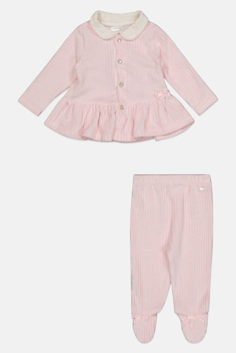 Toddlers Girl 2 Piece Top And Bottom Set, Pink