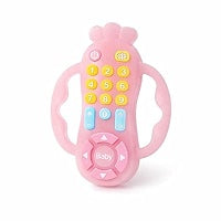 Remote Control Shaped Teether for 6 to 12 Months Baby, Helps Biting Skills Development, Colour & Shape Recognition, Teething Toys for Babies and Toddlers (Remote Pink)